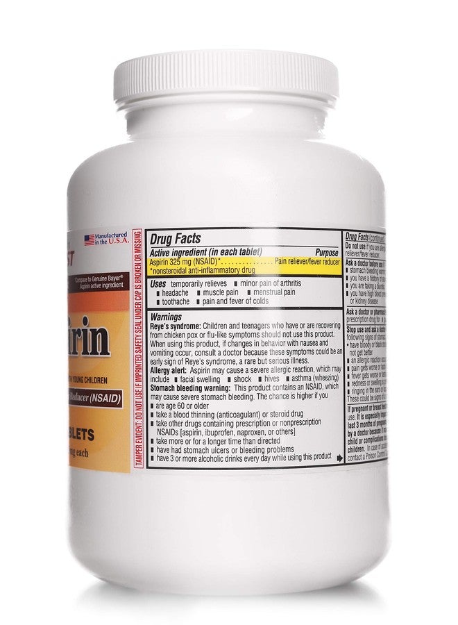 PHARBEST Aspirin 325 mg | Regular Strength | 1000 Count Uncoated Tablets - Image 5